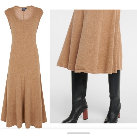 Polo Ralph Lauren Cashmere Cap-Sleeve Dress scoop neck size large - Picture 13 of 16